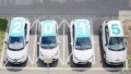 Station Citiz vue du dessus, avec 4 voitures partagées affichant 2015